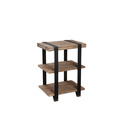 Alaterre Furniture Modesto 2-Shelf Metal Strap and Reclaimed Wood End Table AMSA0220